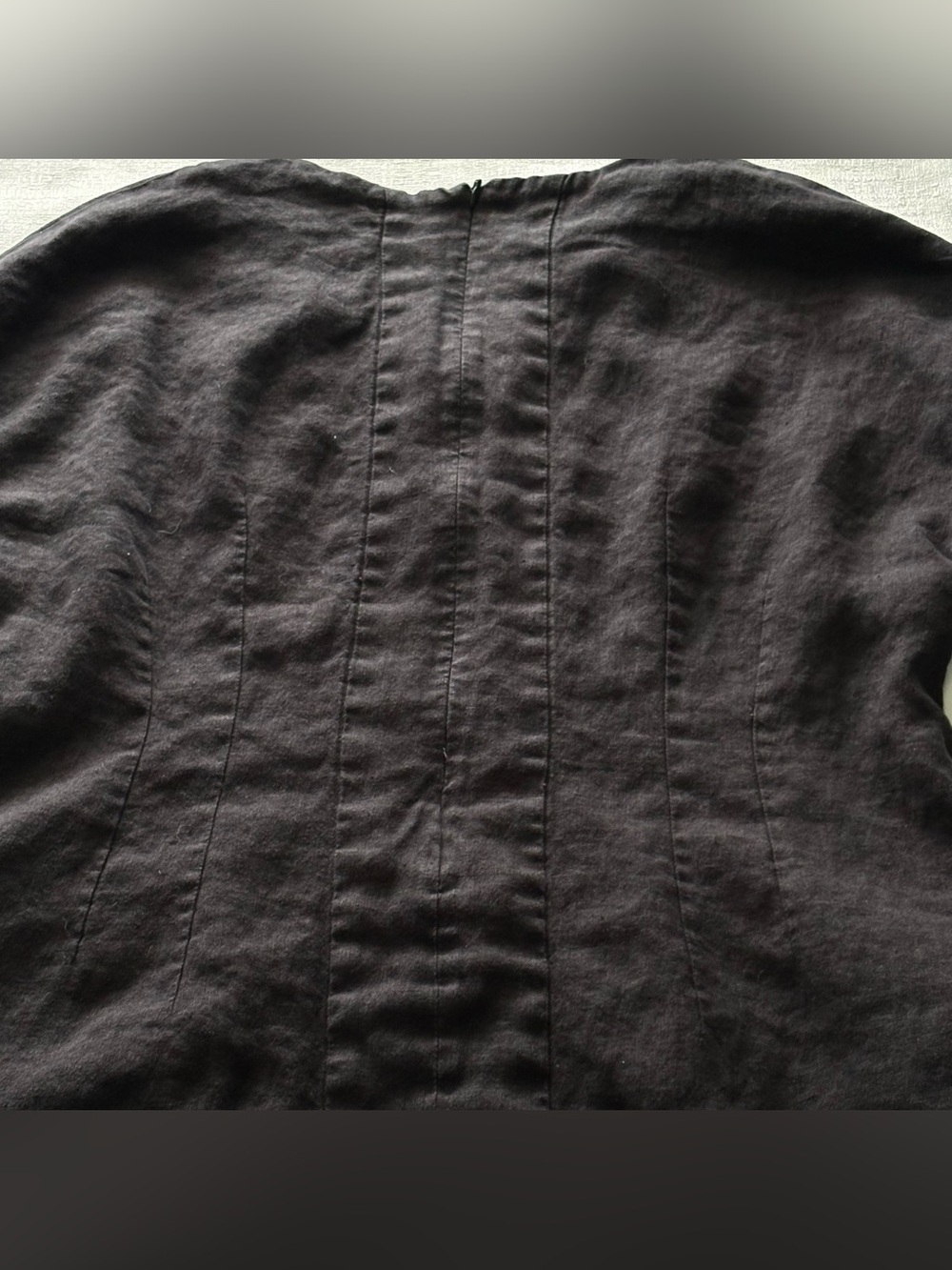 Magic Linen Handmade BALLOON SLEEVE 100% LINEN DRESS BORNEO Black size XL - Picture 6 of 11